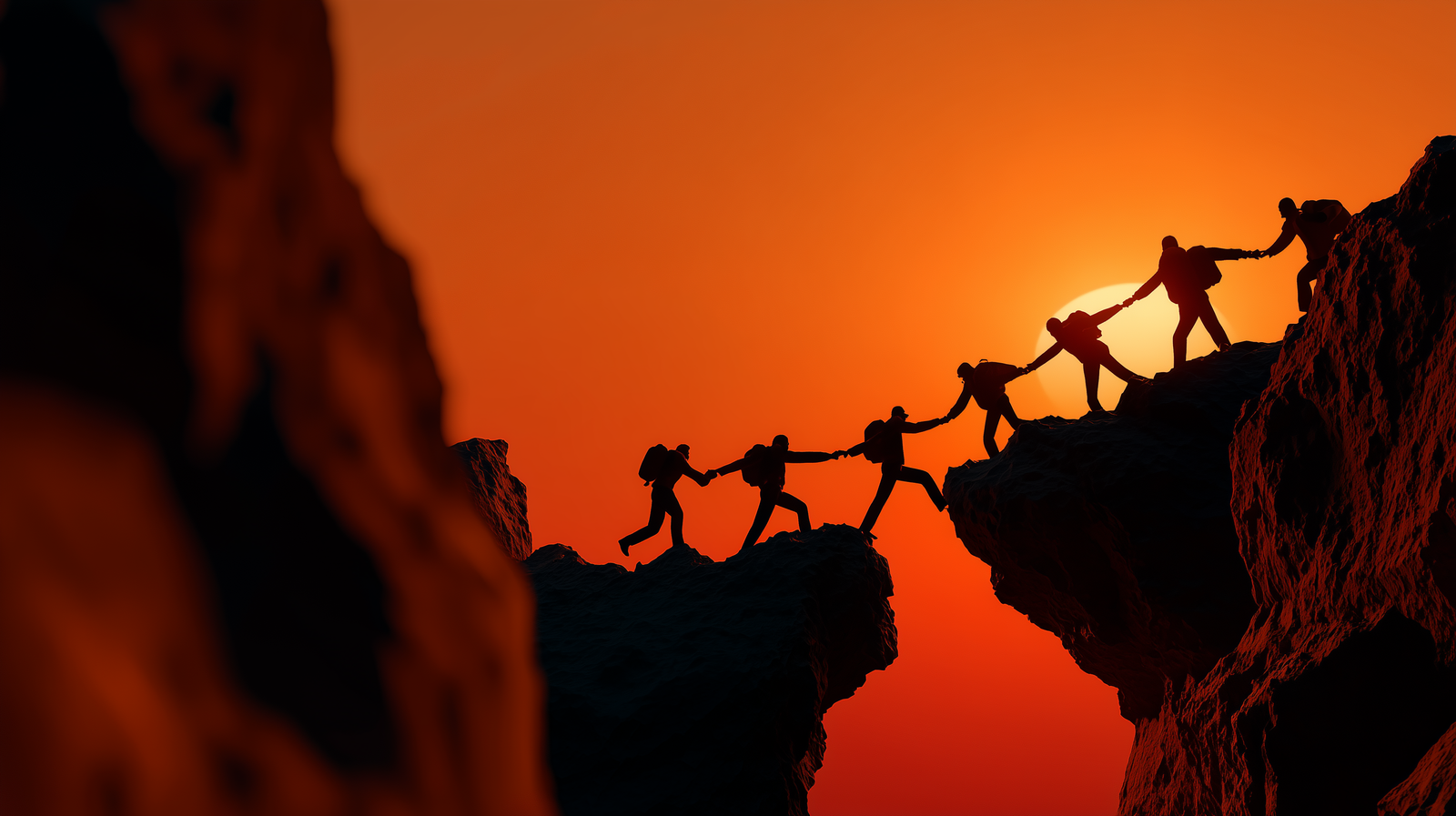 Karolee Lovan working with teams — supporting each other up the mountain