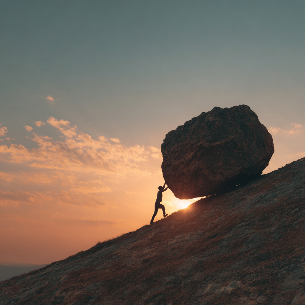 Why trying harder isn't working — pushing the boulder uphill